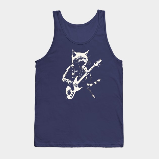 Rock and Roll Cat Tank Top by TooplesArt